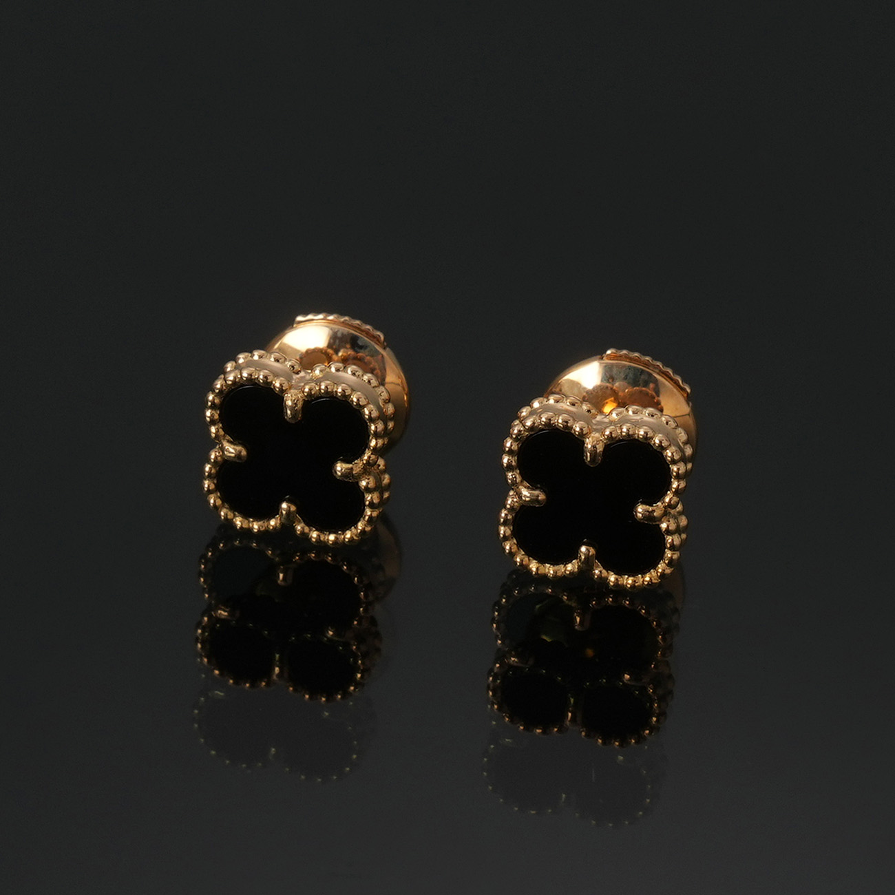 VAN CLEEF & ARPELS(USED)반클리프 스윗 알함브라 이어링 오닉스